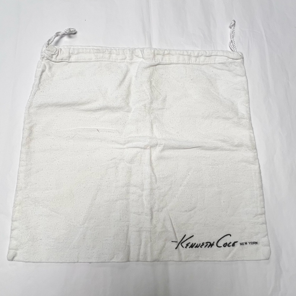 Kenneth Cole White Logo Drawstring Bag